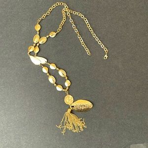 Long gold necklace